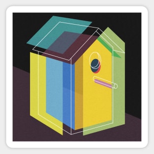 Home sweet color Birdhouse Sticker